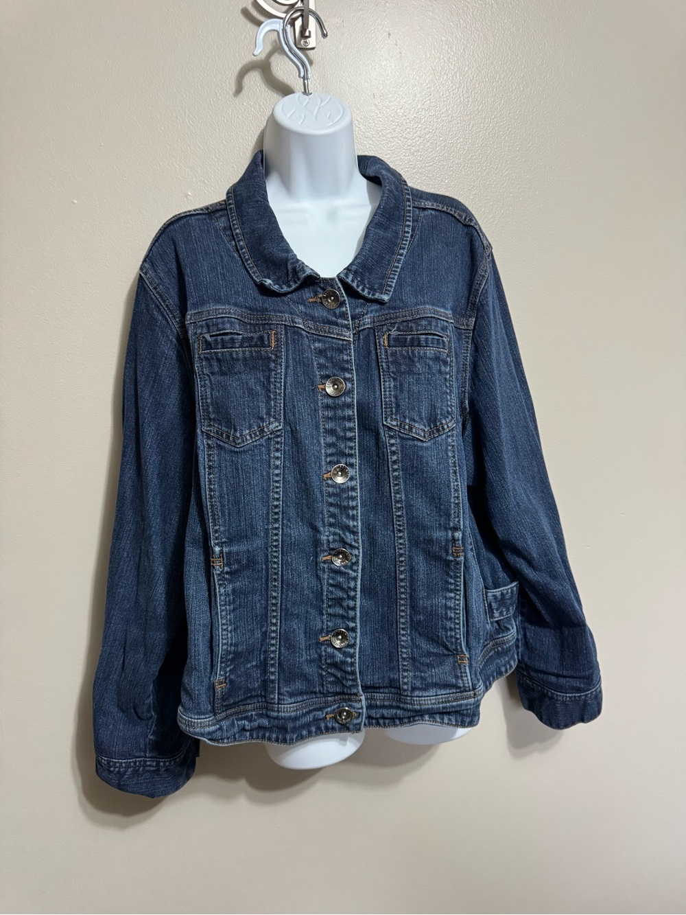 Lane Bryant Dark Blue Denim Button-Front Jacket